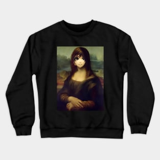 Beaux Animes Art ...The Mona Lisa (La Gioconda) - Leonardo da Vinci re-imagined as an anime. Crewneck Sweatshirt